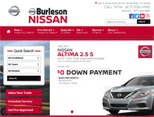 Tablet Screenshot of burlesonnissan.com